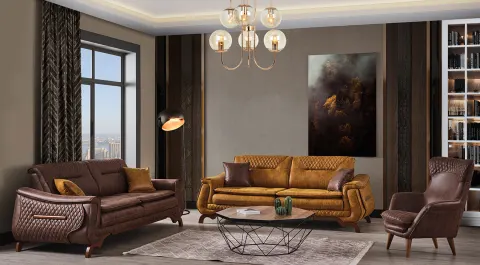 Venüs  Wooden Leg Sofa Set