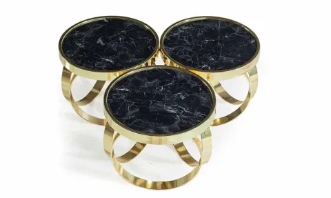 Alya Black Gold Metal Leg Side Table 