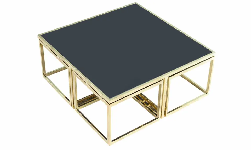 Gruşina Gold Metal Leg Kare Coffee Table