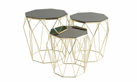 Pira Gold Metal Leg Side Table 