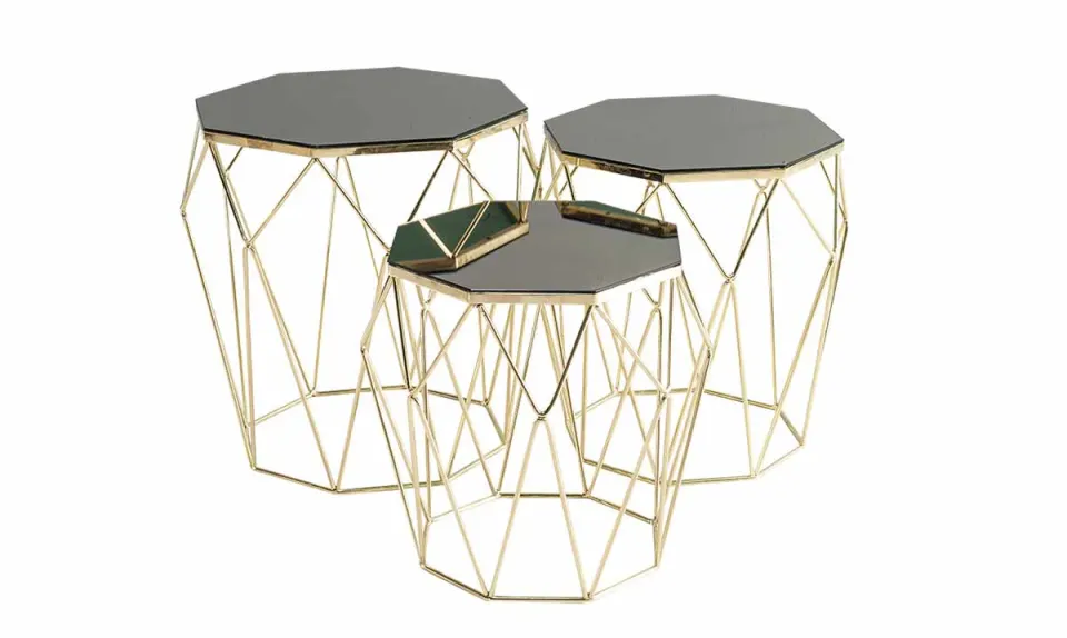 Pira Gold Metal Leg Side Table 