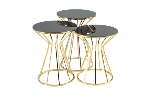 Prizma Gold Metal Leg Side Table