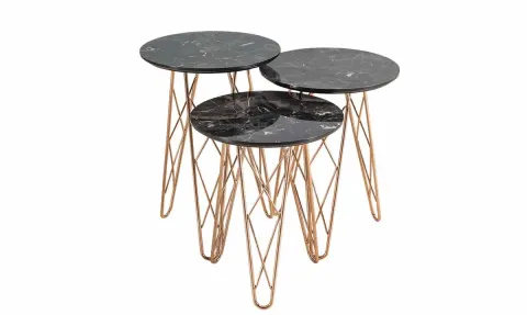 Sarmaşık Rose Metal Leg Side Table