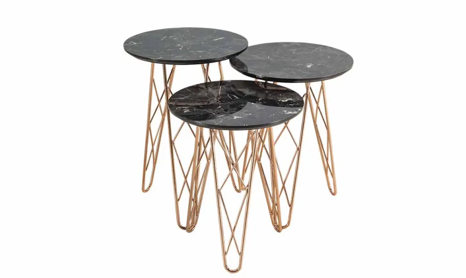 Sarmaşık Rose Metal Leg Side Table