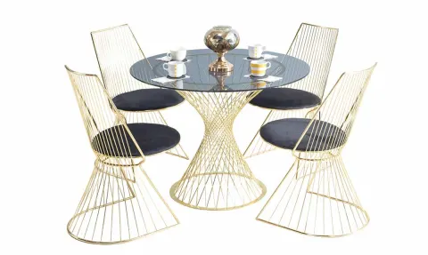 Gostivar Glass Table with Metal Legs