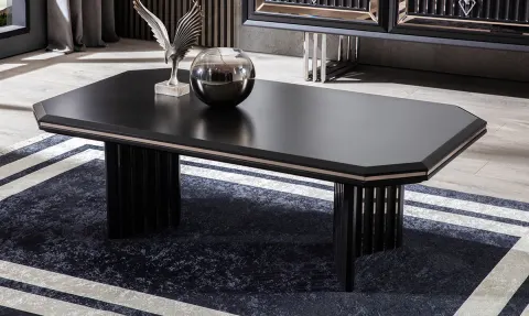 Simon Black Metal Leg Coffee Table