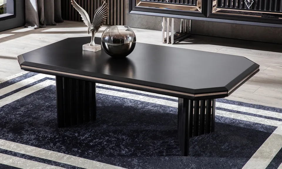 Simon Black Metal Leg Coffee Table