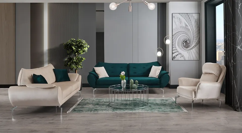 Kedi  Metal Leg Sofa Set