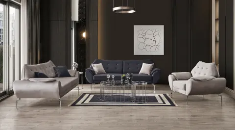 Parma  Metal Leg Sofa Set