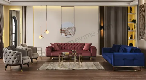 Aydan Metal Leg Sofa Set 3