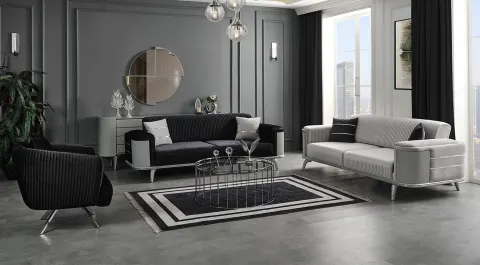 Karya Wooden Leg Sofa Set