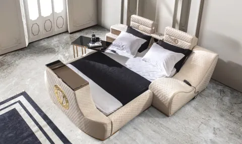 Confort Cream TV Mechanism Smart Bed with Massage