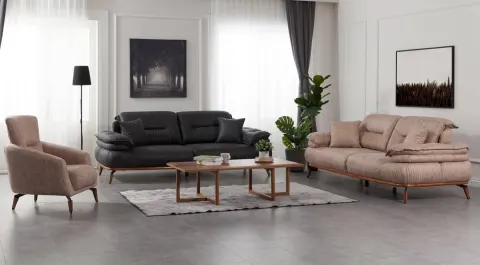Aria  Wooden Leg Sofa Set