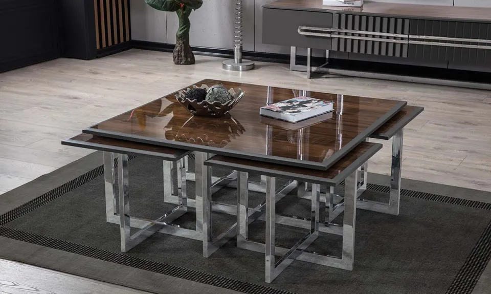 Zala Anthracite Metal Leg Coffee Table