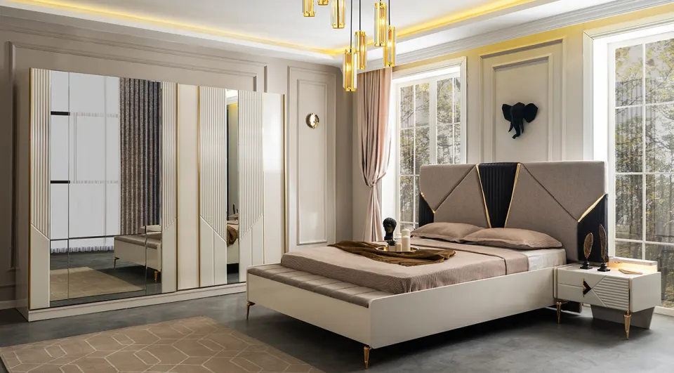 Nara Metal Leg Bedroom Set