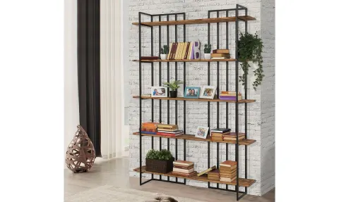 Çizgi Metal & Wooden Bookshelf
