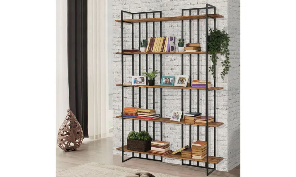 Çizgi Metal & Wooden Bookshelf