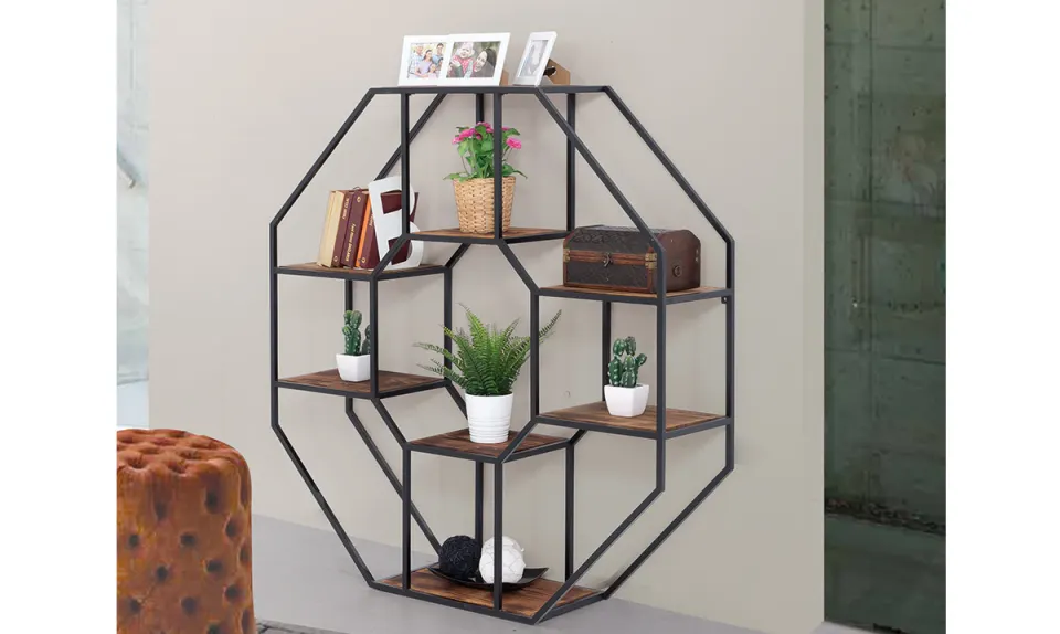 Sekizgen Metal Bookshelf
