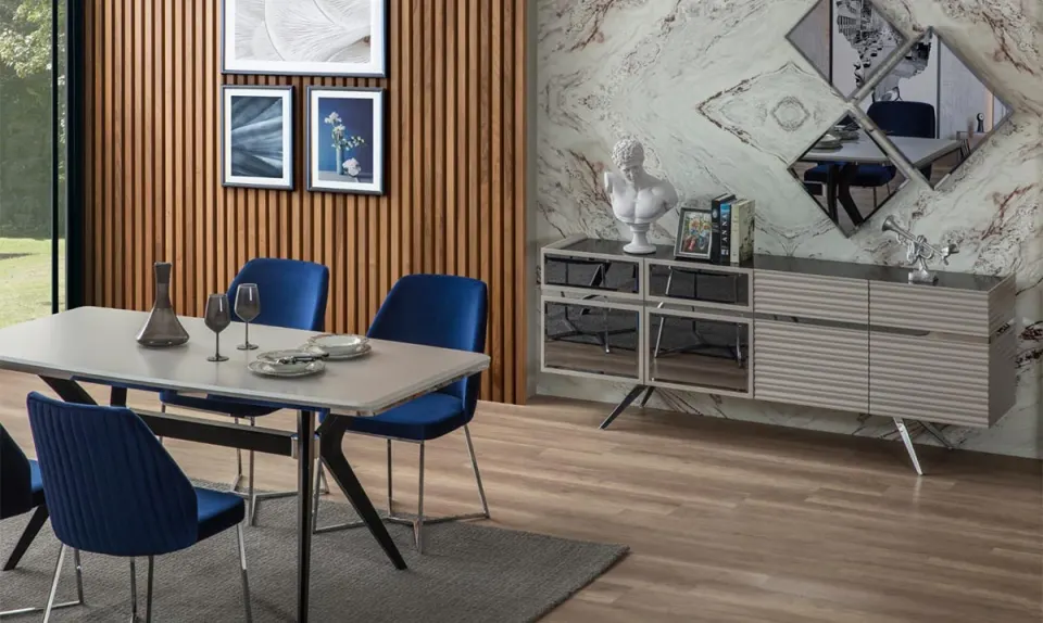 Parma Metal Leg Dining Room Set