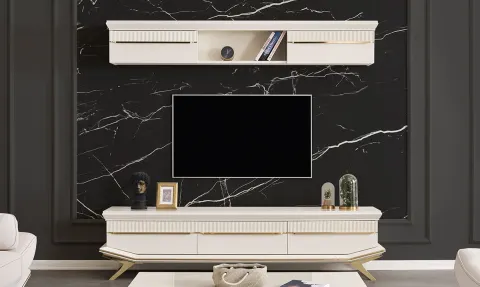 Angel Gold Metal Leg Tv Unit