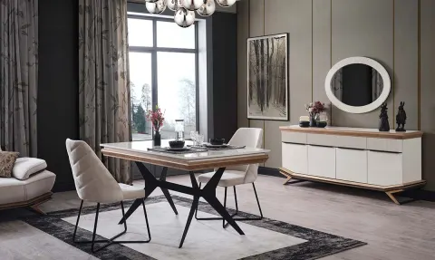 Elize Metal Leg Dining Room Set