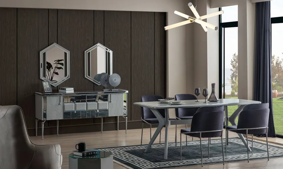 İmpala Metal Leg Dining Room Set