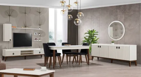 Dante Wooden Leg Dining Room Set