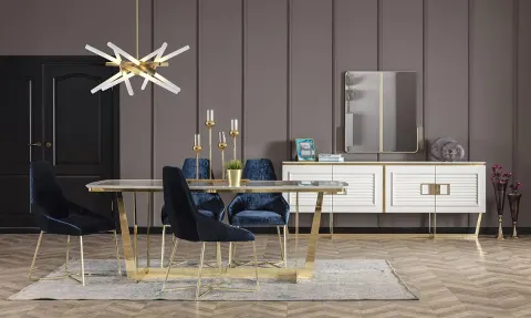 Gloria Metal Leg Dining Room Set