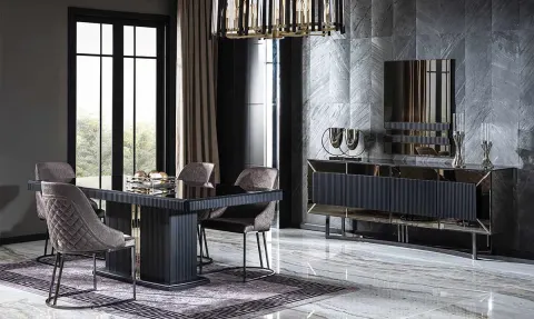 Lion Metal Leg Dining Room Set