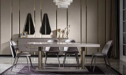 Lüx Mimoza Metal Leg Dining Room Set