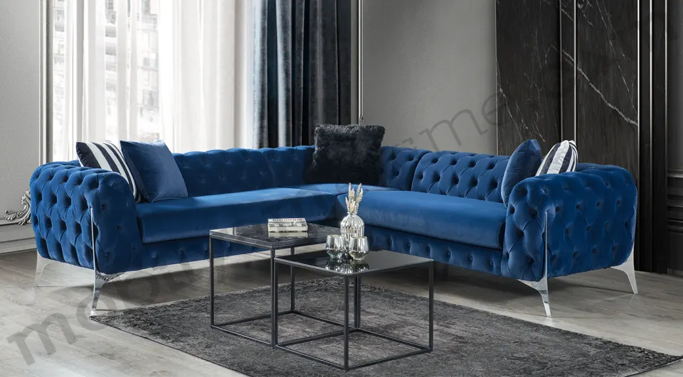 Lacase Metal Leg Corner Sofa Set