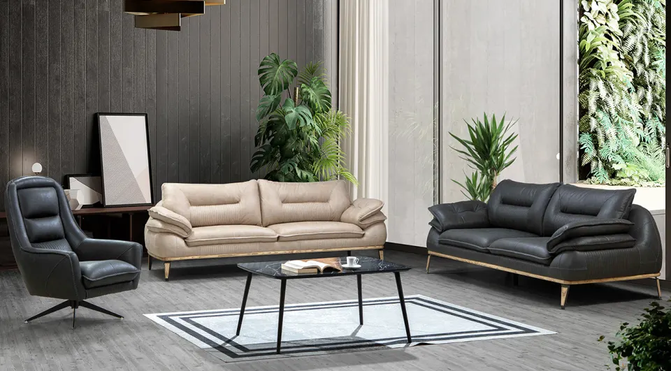 Pena  Metal Leg Sofa Set