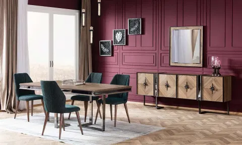 Voga Metal Leg Dining Room Set