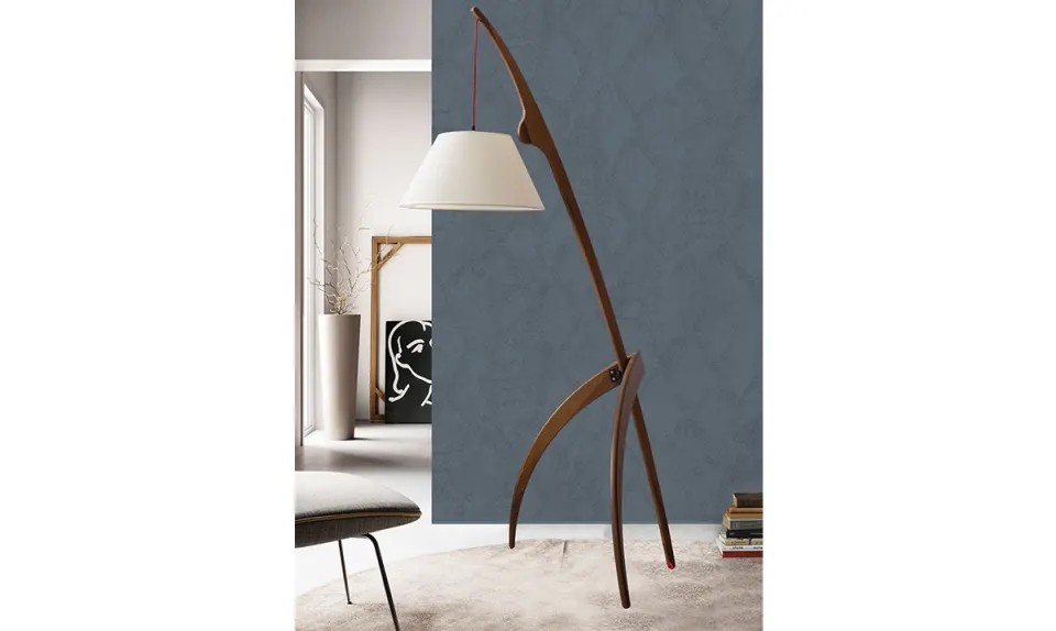Alfa Walnut Floor Lamp