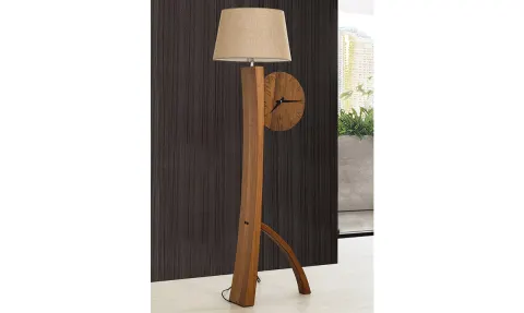 Clock Walnut Floor Lamp 3