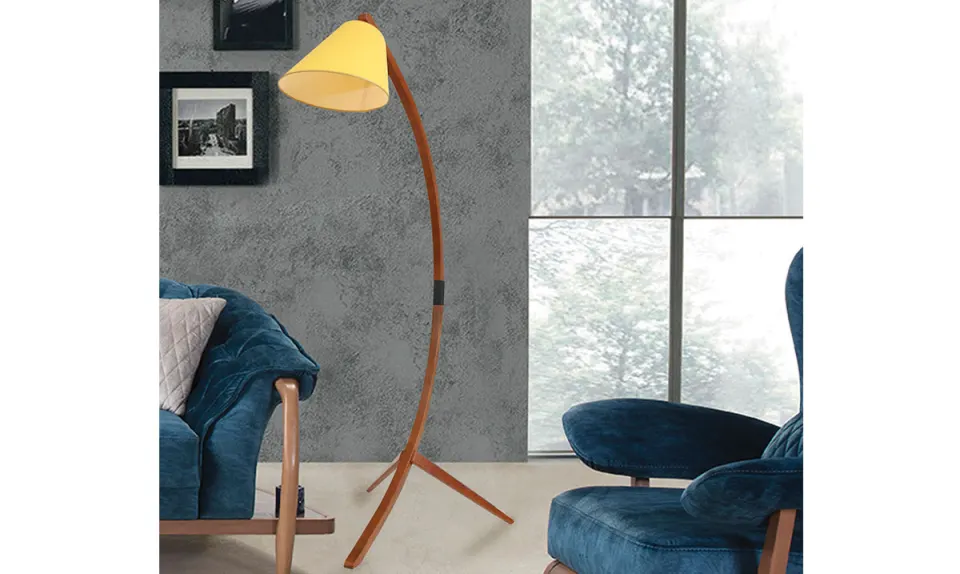 Lest Walnut Floor Lamp