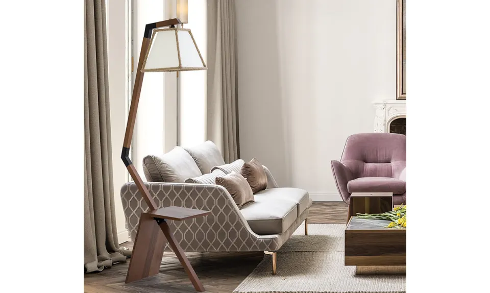 Ella Walnut Floor Lamp