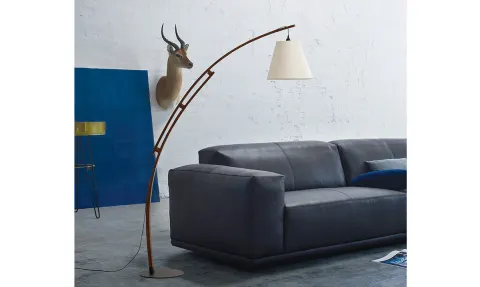 London Walnut Floor Lamp