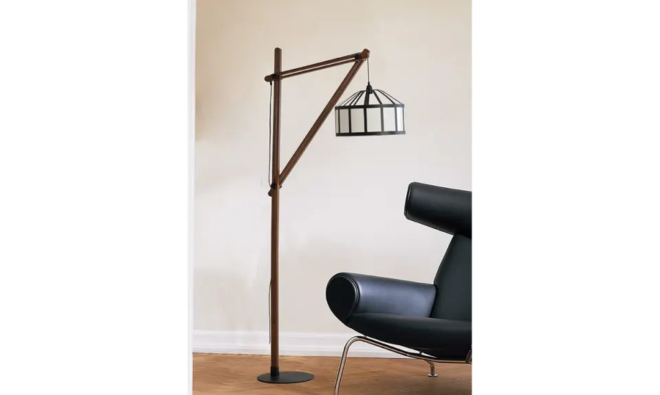 Milano Walnut Floor Lamp