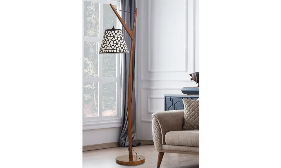 Belana Walnut Floor Lamp