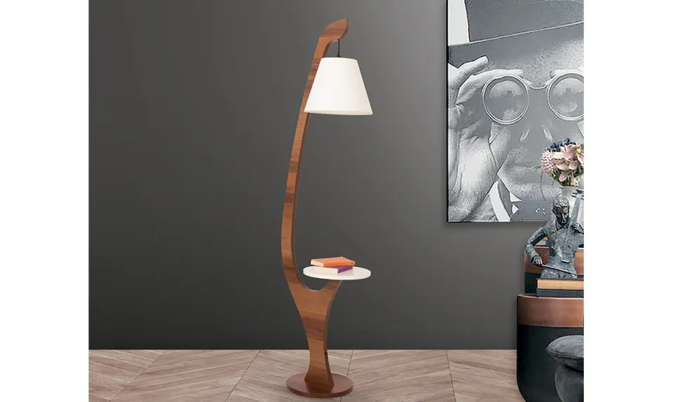 Aretto Walnut Floor Lamp 