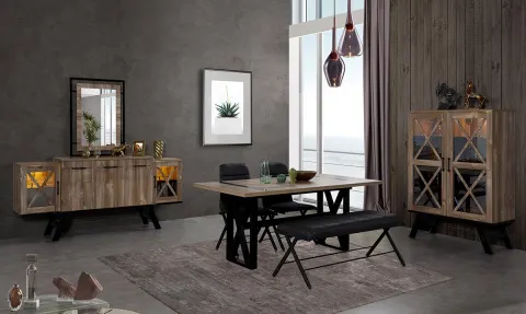 Favori Metal Leg Dining Room Set