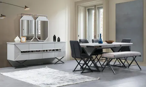 Valentino Metal Leg Dining Room Set