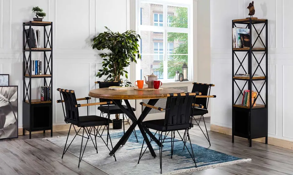 Lavoro Metal Leg Dining Table Set