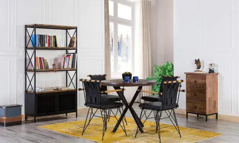 Midgon Metal Leg Dining Table Set