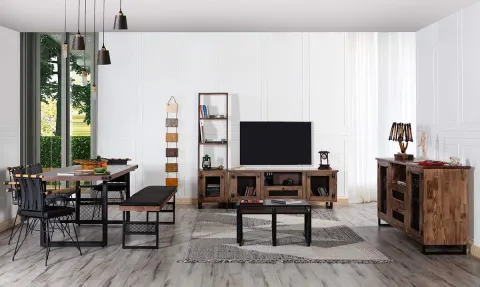 Iron Star Metal Leg Dining Room Set