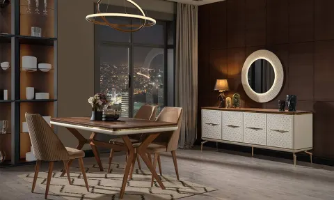 Sade Wooden Leg Dining Room Set