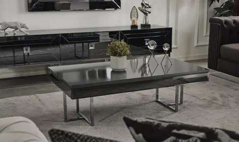 New Lotus Silver Metal Leg Coffee Table