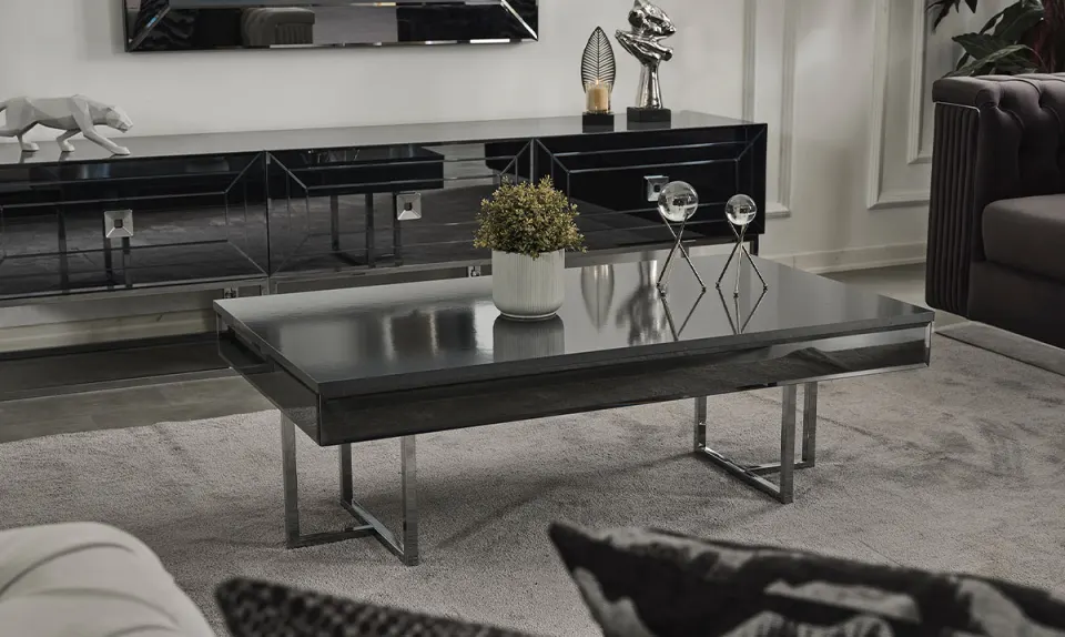 New Lotus Silver Metal Leg Coffee Table