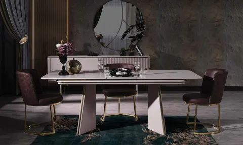 Alesa Metal Leg Dining Room Set